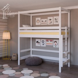 Кровать-чердак "Гавань" с каркасом под балдахин