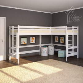 Угловая кровать-чердак "Гулливер", 2-х местная