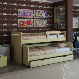 Выдвижная кровать "Гармония-2" с ящиком и съемным бортиком