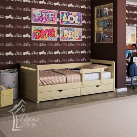 Кровать для детей "Гармония-Mini-S" с бортиком и ящиками 