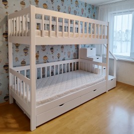 Двухъярусная кровать "Легенда-Люкс" со ступенями и перилами