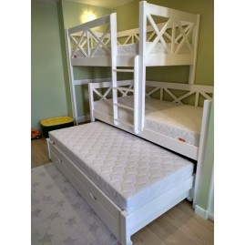 Трёхъярусная кровать "Дива" с ящиками на направляющих