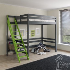 Двуспальная кровать-чердак "Круиз" с лестницей-стремянкой
