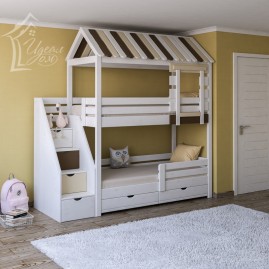 Двухъярусная кровать со ступенями "Бастион"