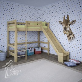 Кровать-чердак «Каламбур» с горкой