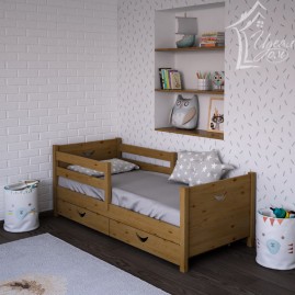 Детская односпальная кровать "Улыбка" с ящиками 