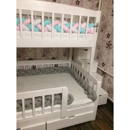 Трёхспальная двухъярусная кровать "Тандем" со ступеньками