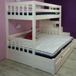 Кровать 3-х спальная "Соло" со ступеньками