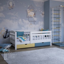 Детская деревянная кровать "Малыш-2" с шуфлядками