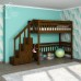 Детская кровать-чердак "Колумб" со ступенями и перилами
